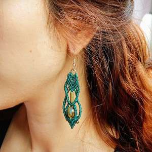 Agate Macrame Earrings in Pakistan